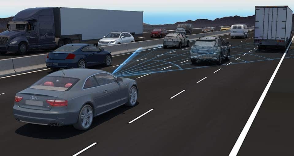 a car driving with monitoring and driver safety measures