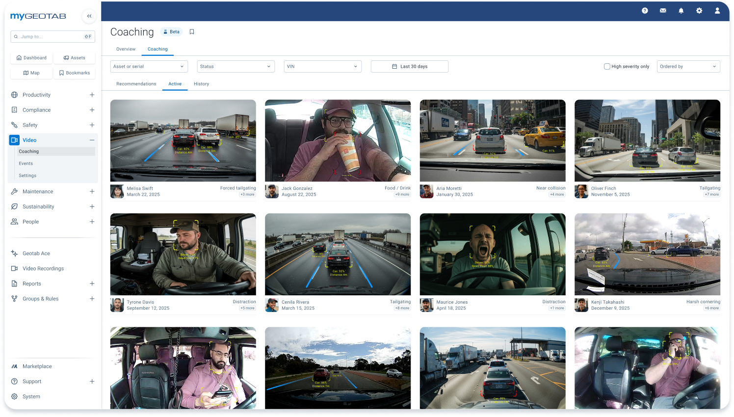Geotab GO Focus Plus coaching